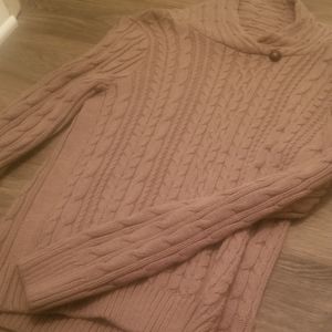 Cowl neck knit sweater